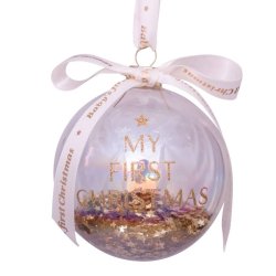Vondels - Glaskugle "Babys First Christmas" 9 cm