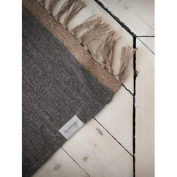 Svanefors - Gulvtppe i uld &amp; jute gr 70x140cm.