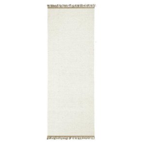 Svanefors - Gulvtppe i uld & jute rhvid 70x240cm.