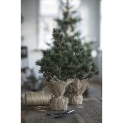 Stillenat - Kunstigt Cedertr m/jutefod H. 42cm.