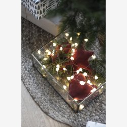 Ib Laursen glasske m/6 rum messing look B:16 H:8 L:21cm. 