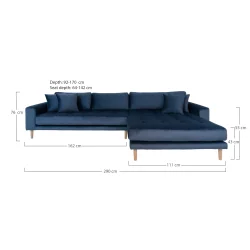 House Nordic - Lido Lounge Sofa, mrkebl