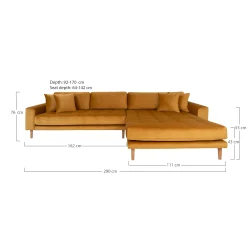 House Nordic - Lido Lounge Sofa, Sennepsgul