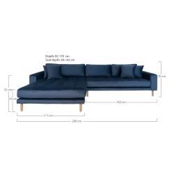 House Nordic - Lido Lounge Sofa, Mrkebl
