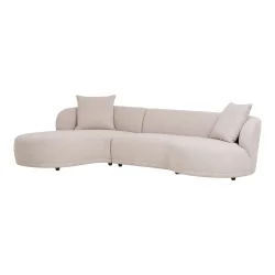 House Nordic - Kingston Lounge Sofa Lounge Sofa med 2 puder, venstrevendt, natur