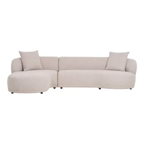 House Nordic - Kingston Lounge Sofa Lounge Sofa med 2 puder, venstrevendt, natur