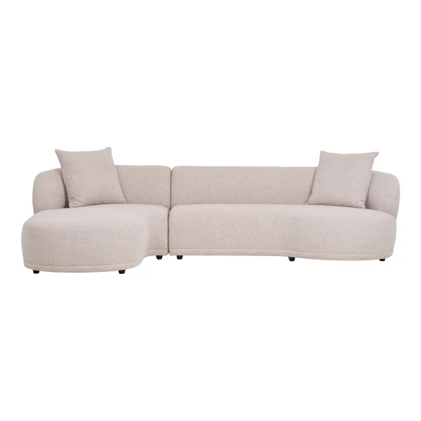 House Nordic - Kingston Lounge Sofa Lounge Sofa med 2 puder, venstrevendt, natur