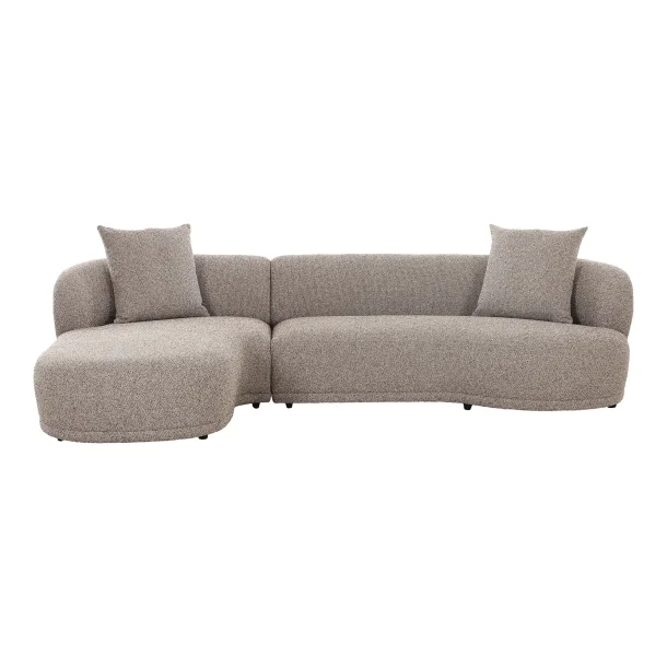 House Nordic - Kingston Lounge Sofa Lounge med 2 puder, venstrevendt, brun