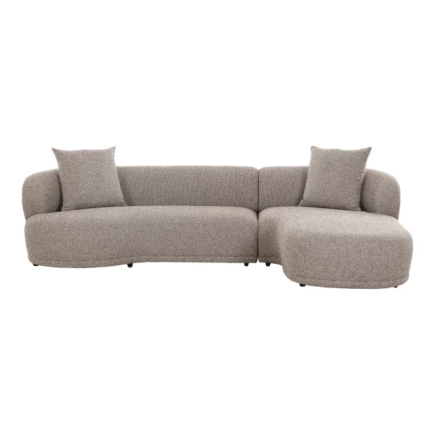 House Nordic - Kingston Lounge Sofa med 2 puder, hjrevendt, brun