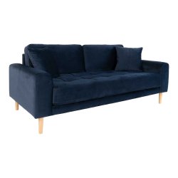 Lido 2,5 Pers velour sofa mrkebl