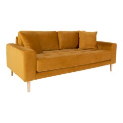 Lido 2,5 Pers velour sofa sennepsgul
