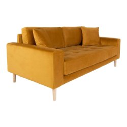 Lido 2,5 Pers velour sofa sennepsgul