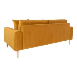 Lido 2,5 Pers velour sofa sennepsgul