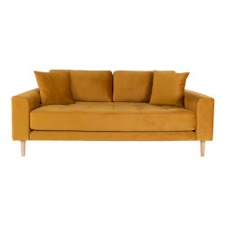 Lido 2,5 Pers velour sofa sennepsgul