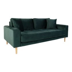 Lido 2,5 Pers velour sofa mrkegrn
