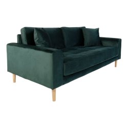Lido 2,5 Pers velour sofa mrkegrn