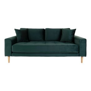 Lido 2,5 Pers velour sofa mrkegrn