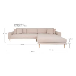 House Nordic - Lido Lounge Sofa, Sandfarvet