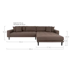 House Nordic - LIdo Lounge Sofa, Brun