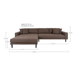 House Nordic - Lido Lounge Sofa, brun