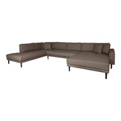House Nordic - Lido U-Sofa ben Ende, hjrevendt brun