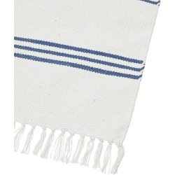 Svanefors - Gulvtppe stribet hvid/bl 60 x 90 cm. Bomuld