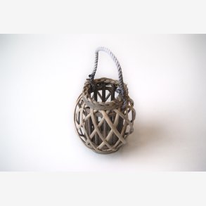 Lanterne Flet m/glasindsats & hank : 18 H: 20 cm. Gr