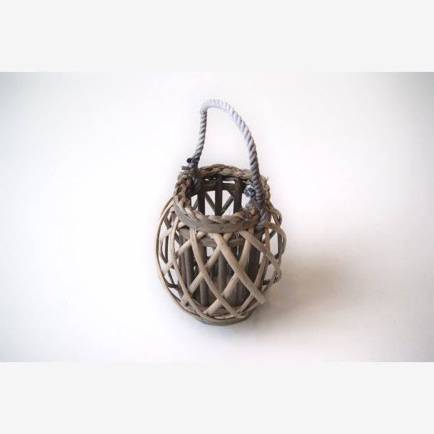 Lanterne Flet m/glasindsats &amp; hank : 18 H: 20 cm. Gr