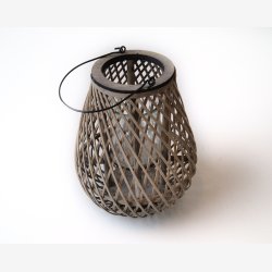 Lanterne m/hank &amp; glasindsats : 24 H: 30 cm. Gr