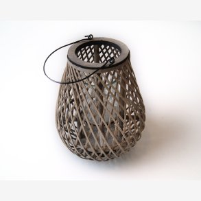 Lanterne m/hank & glasindsats : 24 H: 30 cm. Gr