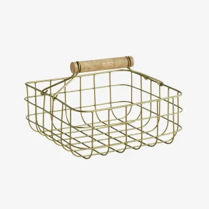 Madam Stoltz - Servietholder jern/mango messing look 19x19x13 cm.