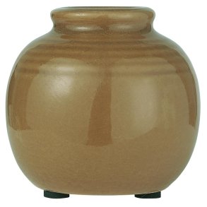 Ib Laursen vase m/riller & krakeleret glasur H: 7,5 : 8 cm. 