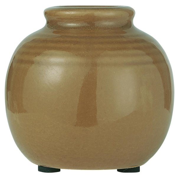 Ib Laursen vase m/riller &amp; krakeleret glasur H: 7,5 : 8 cm. 