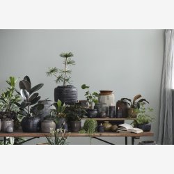 Ib Laursen vase m/riller &amp; krakeleret glasur H: 7,5 : 8 cm. 