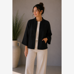 Marta Du Chateau - MdcPia Jakke Sort m. 3/4 �rmer