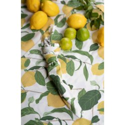 FONDACO - Bordl�ber m/citronprint Gul 40x140 cm.