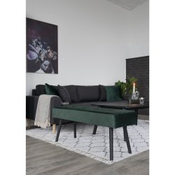 House Nordic - Skiby bnk, mrkegrn velour 100x35x44 cm
