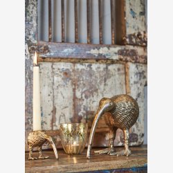 Speedtsberg - Kiwi fugl figur jern Guld, L: 22 B: 11 H: 18 cm.