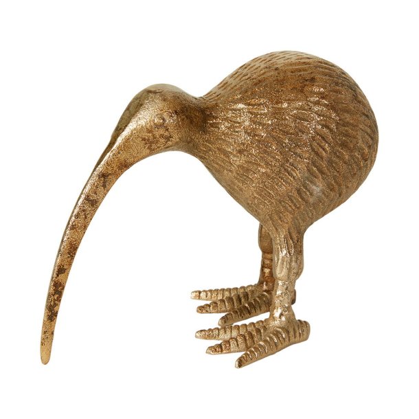 Speedtsberg - Kiwi fugl figur jern Guld, L: 22 B: 11 H: 18 cm.