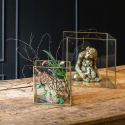 Speedtsberg - Figur Abe m/barn, Poly, Guld - L: 20 B: 16 H: 23 cm.