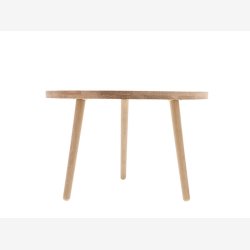 Villa Collection - Ebern rundt sofabord Hvidpigmenteret massiv Eg D:70,5 H: 44,5cm. UDSTILLINGSMODEL