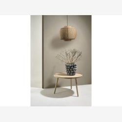 Villa Collection - Ebern rundt sofabord Hvidpigmenteret massiv Eg D:70,5 H: 44,5cm. UDSTILLINGSMODEL