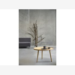 Villa Collection - Ebern rundt sofabord Hvidpigmenteret massiv Eg D:70,5 H: 44,5cm. UDSTILLINGSMODEL