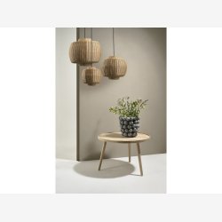 Villa Collection - Ebern rundt sofabord Hvidpigmenteret massiv Eg D:70,5 H: 44,5cm. UDSTILLINGSMODEL