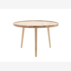 Villa Collection - Ebern rundt sofabord Hvidpigmenteret massiv Eg D:70,5 H: 44,5cm. UDSTILLINGSMODEL