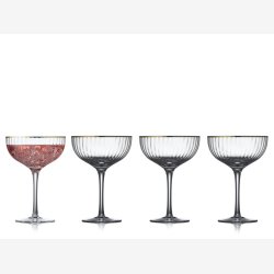 Lyngby Glas - Palermo Gold Cocktail/champagne glas 31,5cl 4 pak