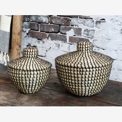 Chic Antique - Kurv i sgrs Natur og Sort