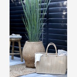 Chic Antique - Strandtaske af palmeblade B: 24 L: 40 D: 19 cm. 