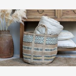 Chic Antique - Kurvetaske m/hndtag H: 40 L: 40 B: 40 cm. opal Jute