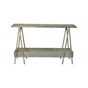 Konsolbord m/hylde 125x35x77cm i metal